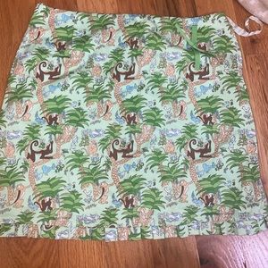 Tibi size 4 green mini skirt with monkey print